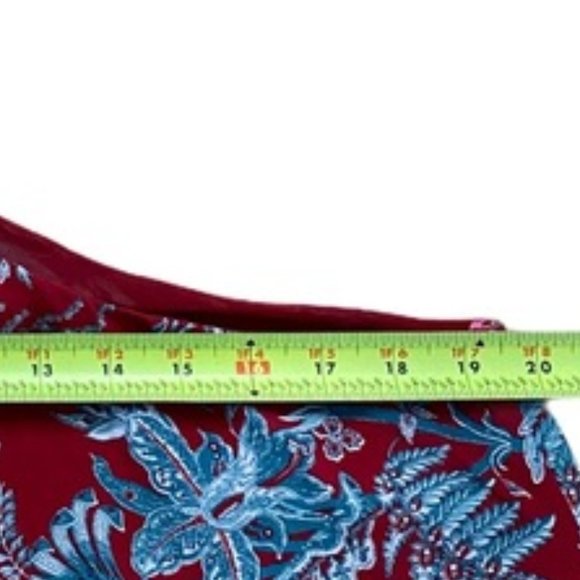 Loft One Shouldered Red Floral Dress Size Large - Picture 11 of 15